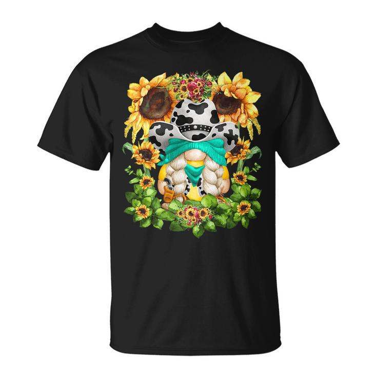 Western Sunflower Cowgirl Gnome For Women Cute Floral Summer Unisex T-Shirt