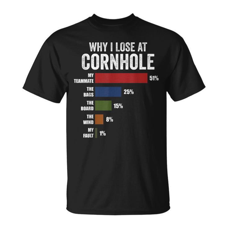 Why I Lose At Cornhole Funny Cornhole Player Unisex T-Shirt