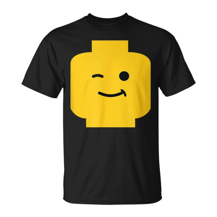 Winking Winky Face Minifig Brick Toy T-Shirt