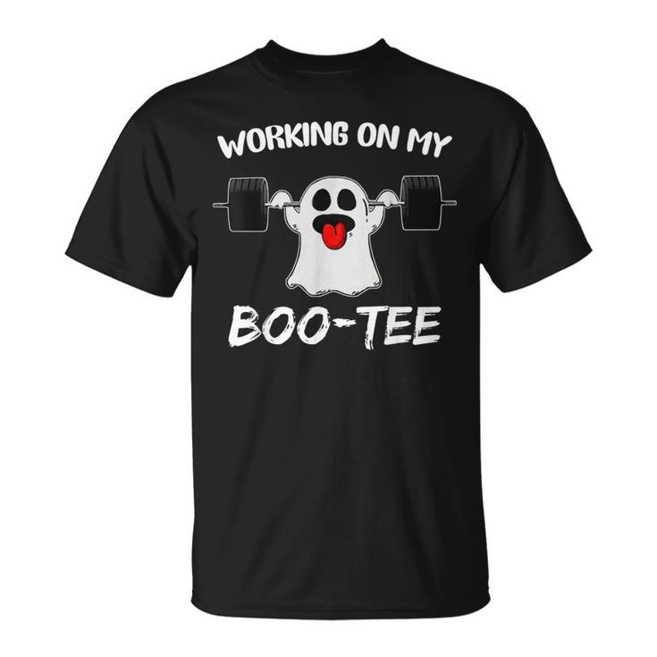 Working On My Boo Ghost Workout Gym Halloween T-Shirt