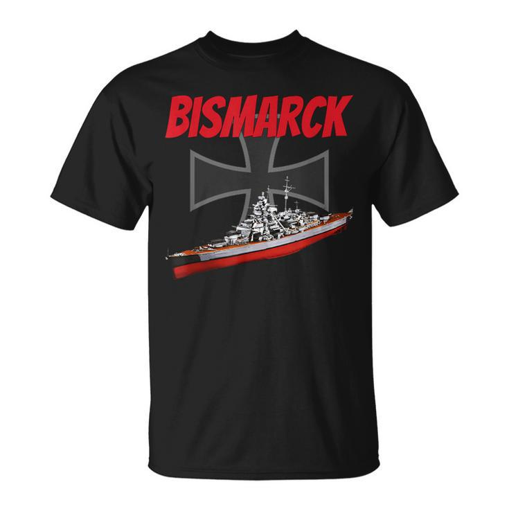 World War 2 German Bismarck Ship Model Ww2 Battleship Boys T-Shirt