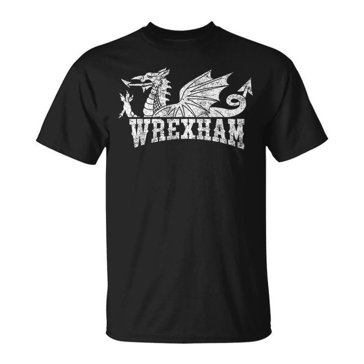 Wrexham Wales Football Soccer Welsh Red Dragon Retro Vintage T-Shirt
