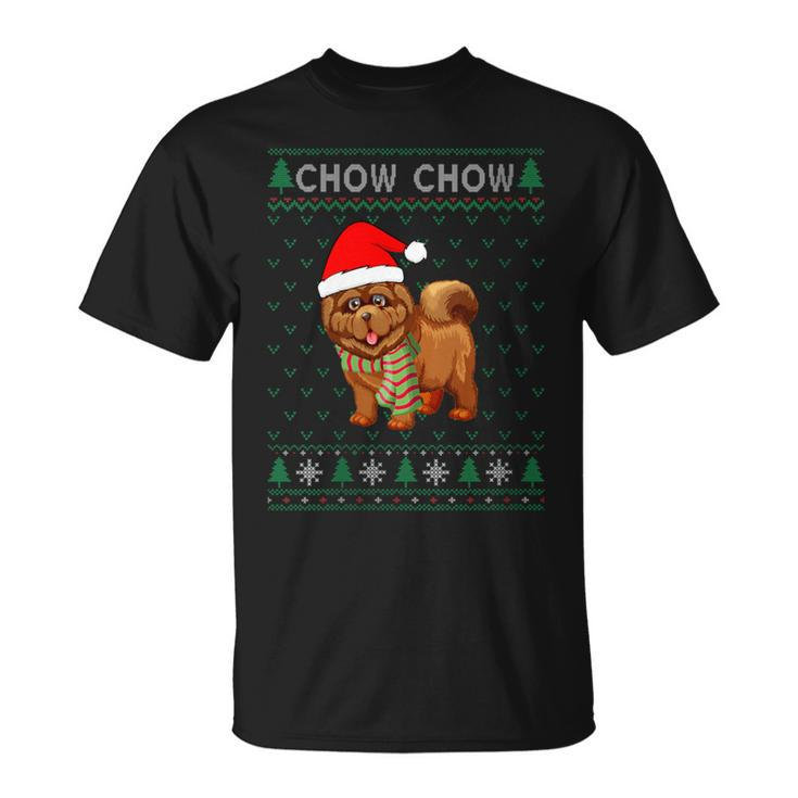 Xmas Chow Chow Dog  Ugly Christmas Sweater Party T-Shirt