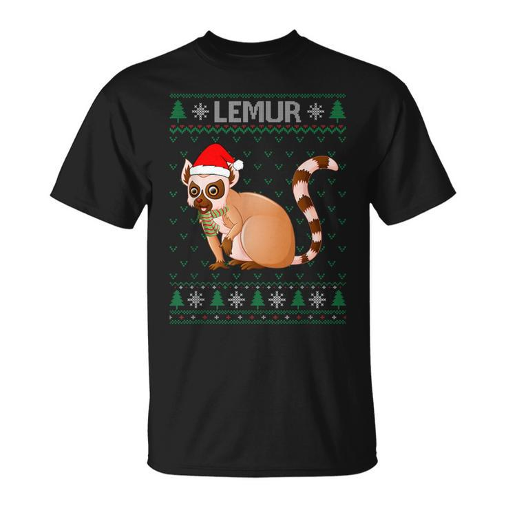 Xmas Lemur  Ugly Christmas Sweater Party T-Shirt