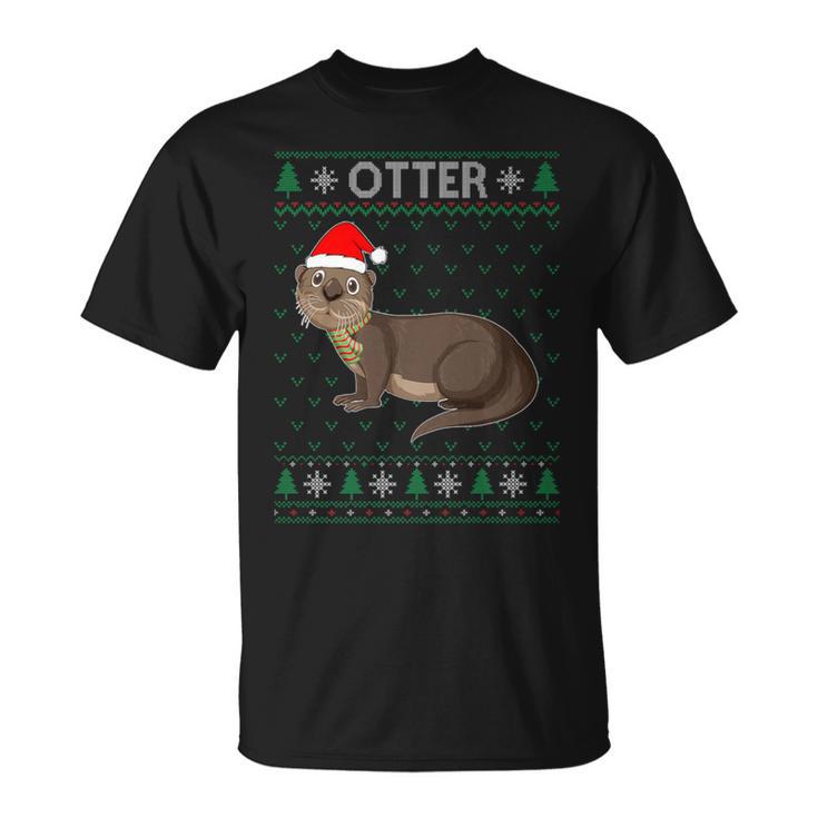 Xmas Otter  Ugly Christmas Sweater Party T-Shirt