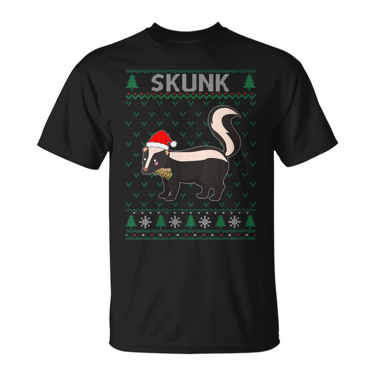 Xmas Skunk  Ugly Christmas Sweater Party T-Shirt