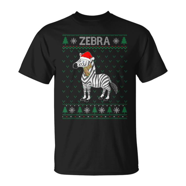 Xmas Zebra  Ugly Christmas Sweater Party T-Shirt