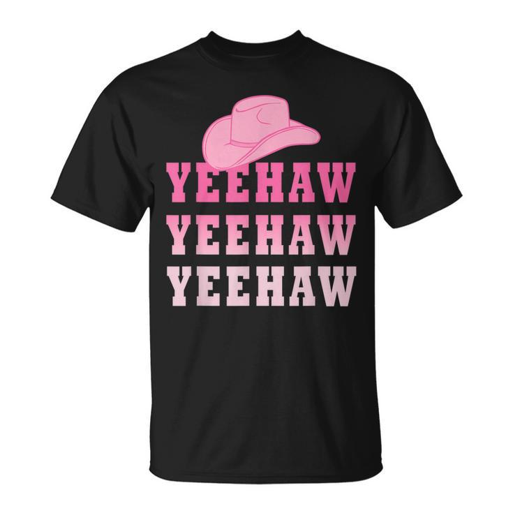 Yeehaw Cowboy Cowgirl Pink Wild Western Country Rodeo Unisex T-Shirt