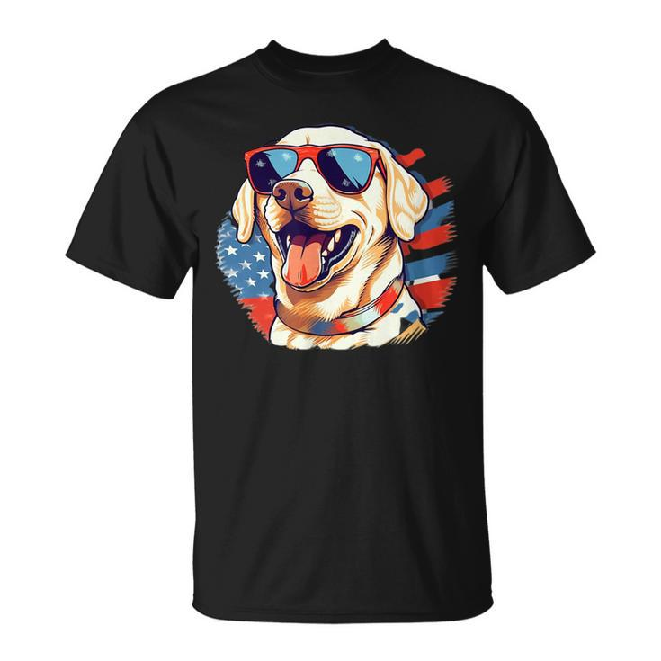 Yellow Lab 4Th Of July Design Patriotic Pup Labrador Pride  Unisex T-Shirt