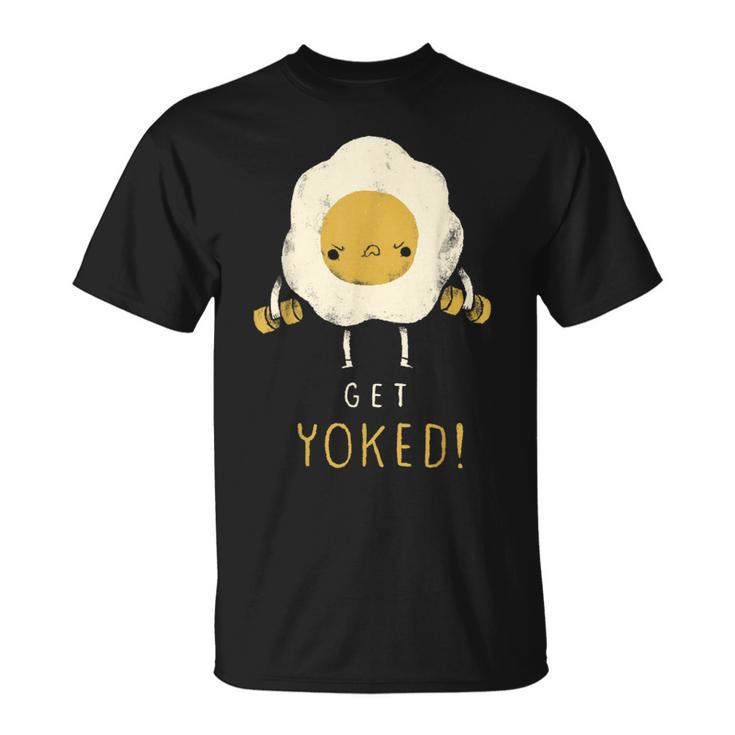 Get Yoked Yoked Egg Gym Gym Training T-Shirt