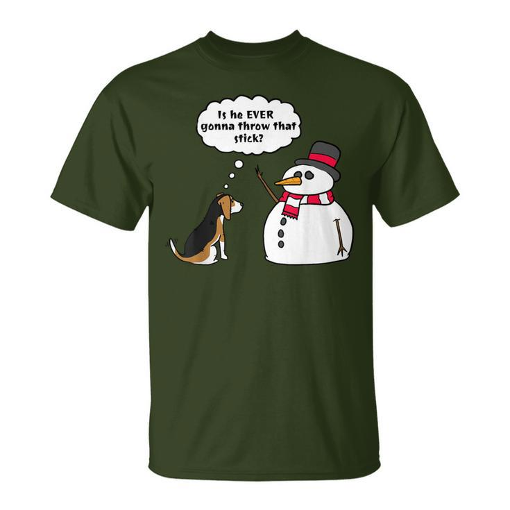 Beagle Snowman Christmas Dog T-Shirt
