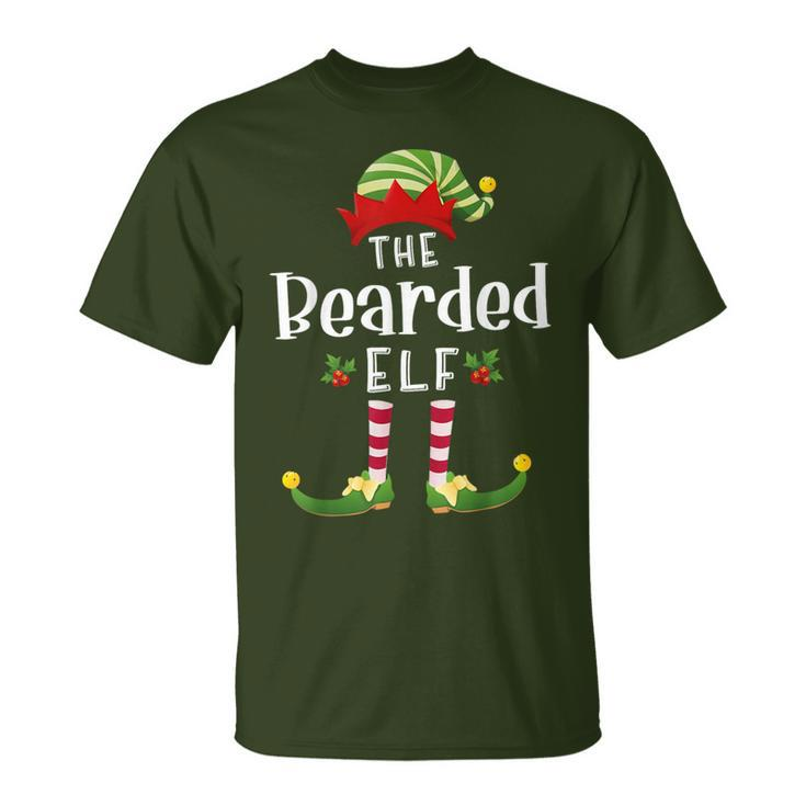 Bearded Christmas Elf Matching Pajama X-Mas Party T-Shirt