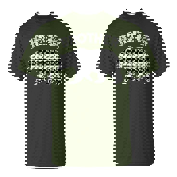 Black And White Buffalo Plaid Brother Bear Christmas Pajama T-Shirt Black And White Buffalo Plaid Brother Bear Christmas Pajama T-Shirt