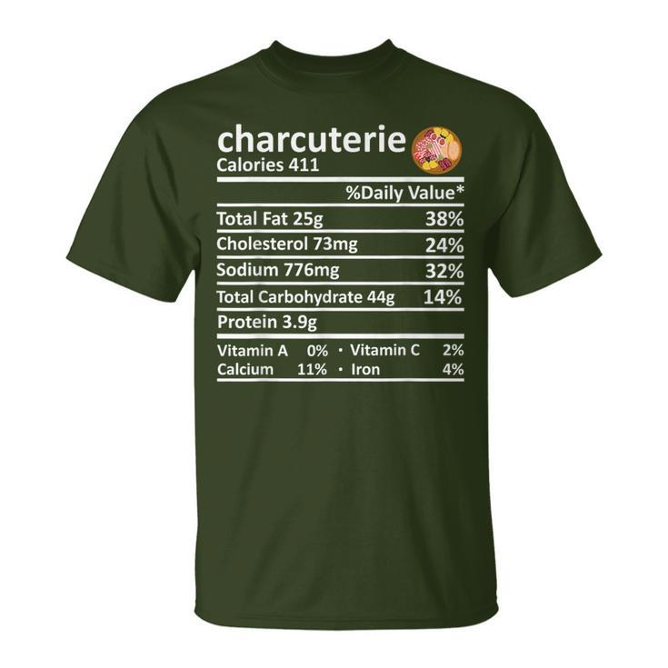 Charcuterie Nutrition Food Facts Thanksgiving Costume Xmas T-Shirt