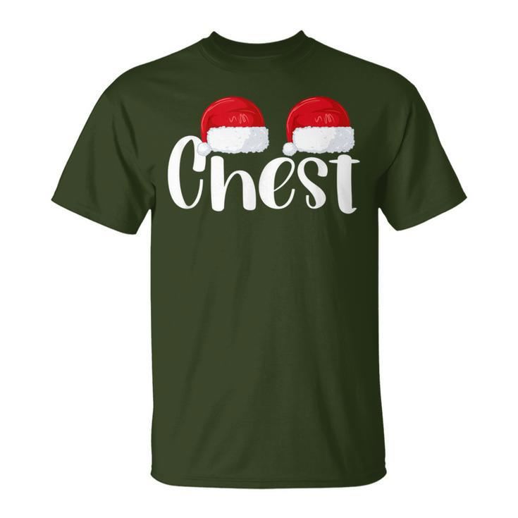 Chest Nuts Christmas Matching Couple Chestnuts Santa Hat T-Shirt