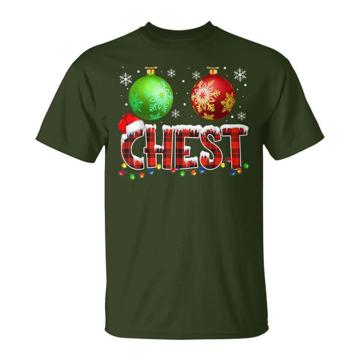 Chestnuts Matching Couples Christmas Lights Nuts Chest T-Shirt