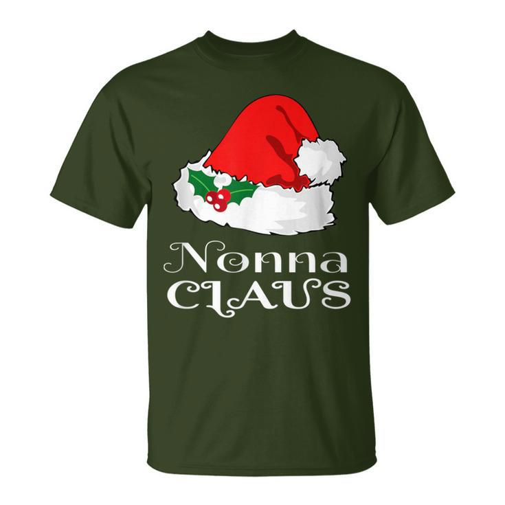 Christmas Nonna Claus Matching Pajama Santa Hat X-Mas T-Shirt