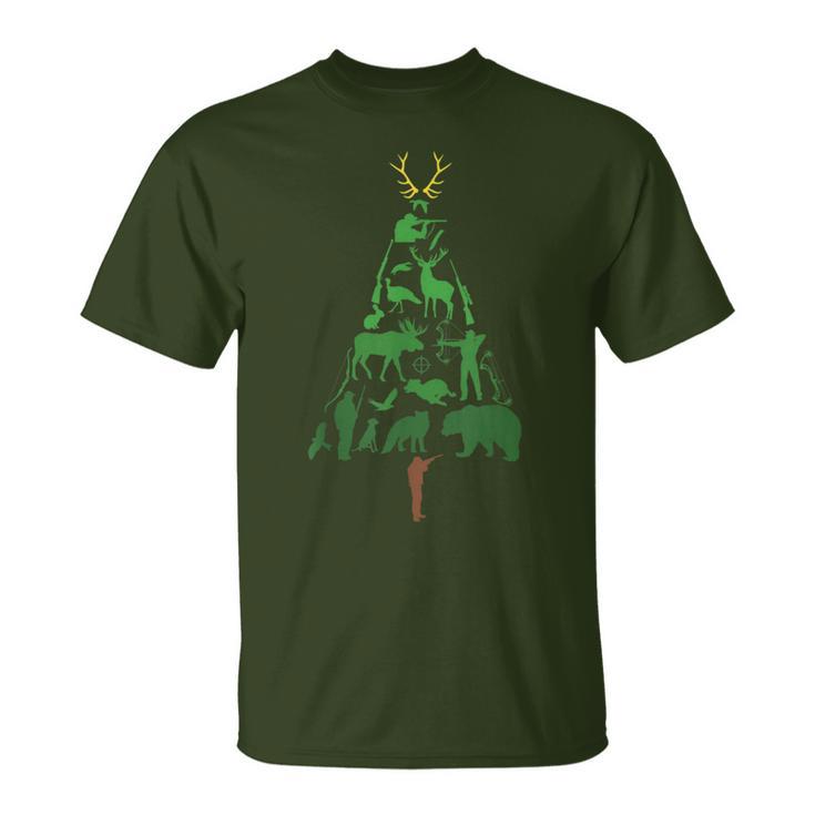 Christmas Tree Hunter Hunting Xmas T-Shirt