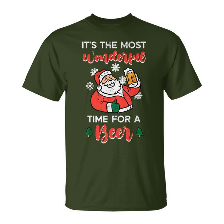Christmas Most Wonderful Time For Santa Xmas Dad Men T-Shirt