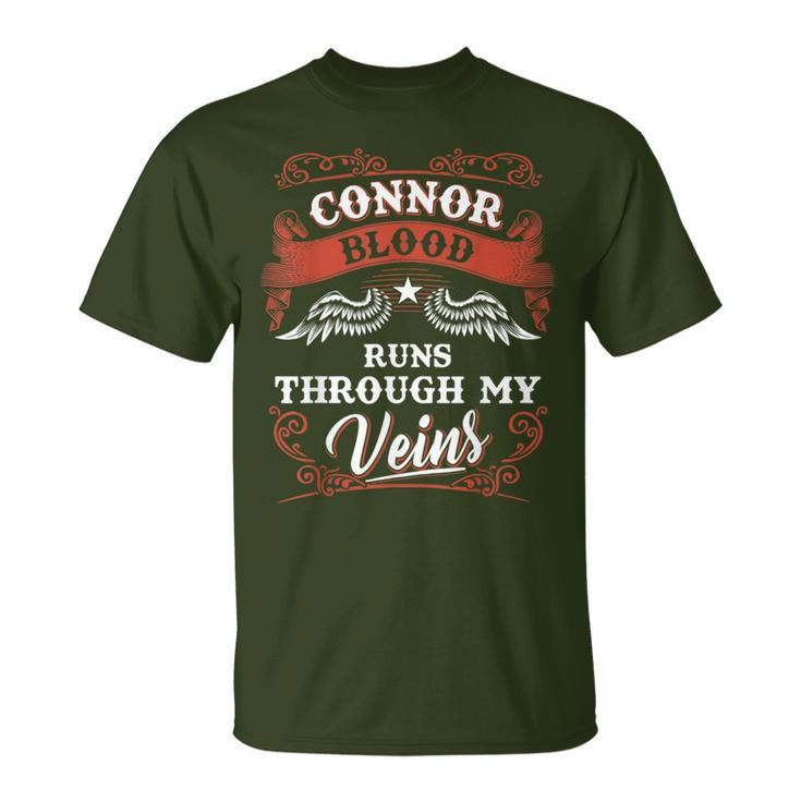 Connor Blood Runs Through My Veins Family Christmas T-Shirt
