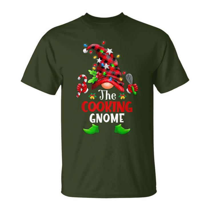 Cooking Gnome Christmas Buffalo Plaid Family Gnomes Matching T-Shirt