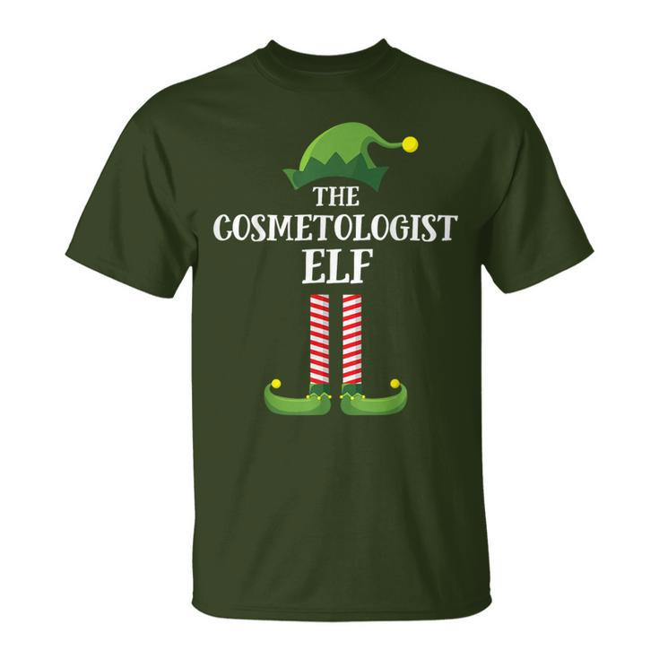 Cosmetologist Elf Matching Family Group Christmas Party Elf T-Shirt