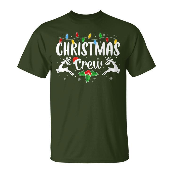 Cute Christmas Crew Family Matching Pajama Lights X-Mas T-Shirt