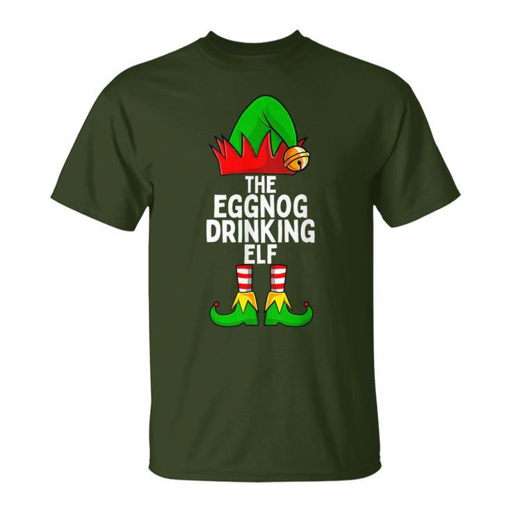 Eggnog Drinking Elf Matching Family Christmas T-Shirt