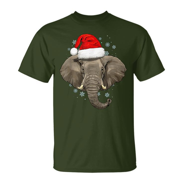 Elephant Christmas Zoo Safari Keeper Animal Lover Wildlife T-Shirt