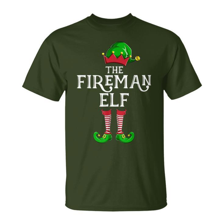 Fireman Elf Matching Family Group Christmas Party Pajama T-Shirt