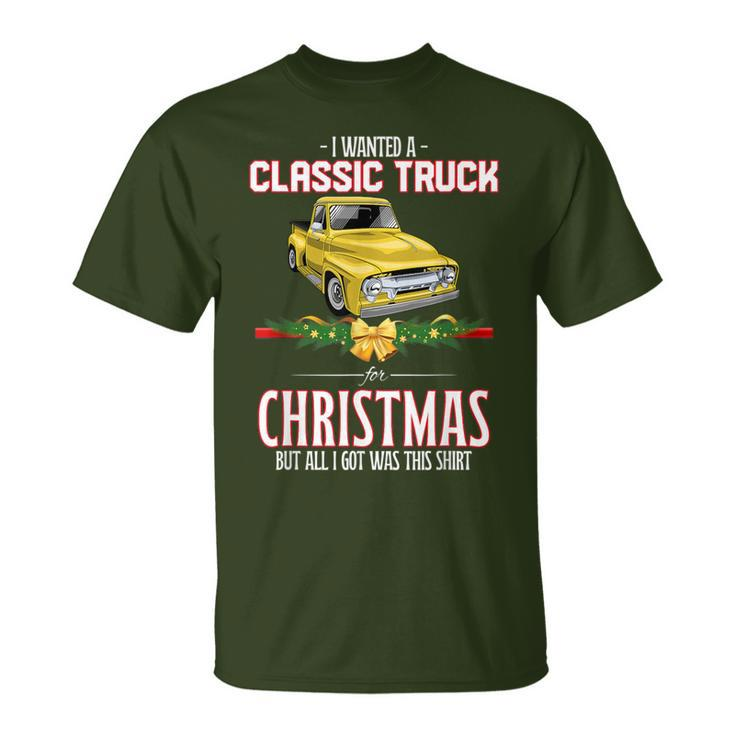 Car Guy Christmas Gag For Mechanic's Old Pickup Truck T-Shirt