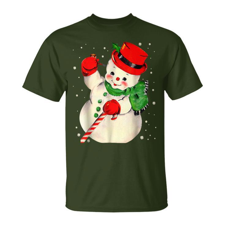 Christmas Snowman Matching Family Pajama Xmas Vintage T-Shirt