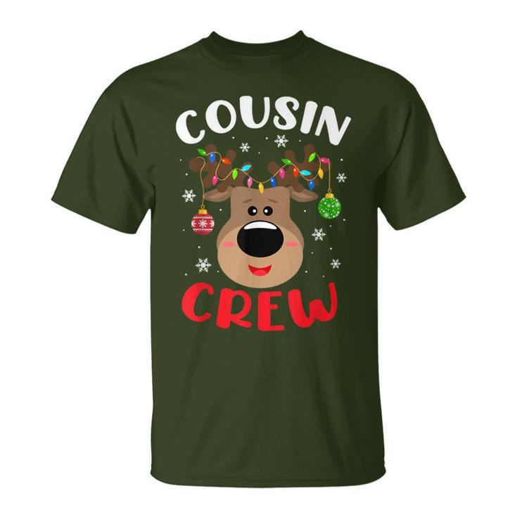 Cousin Crew Cute Reindeer Family Matching Pajama Xmas T-Shirt