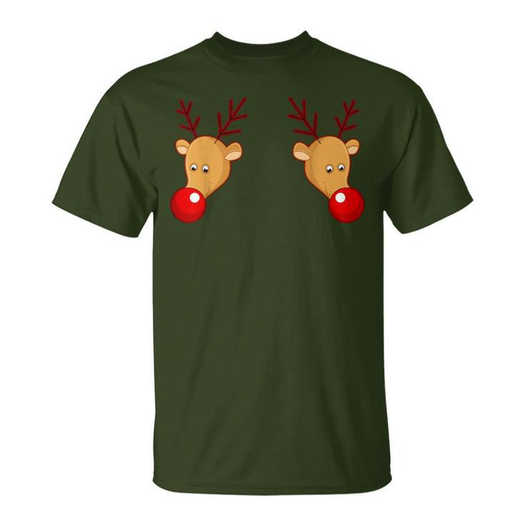 Reindeer Boobs Christmas Party Xmas T-Shirt