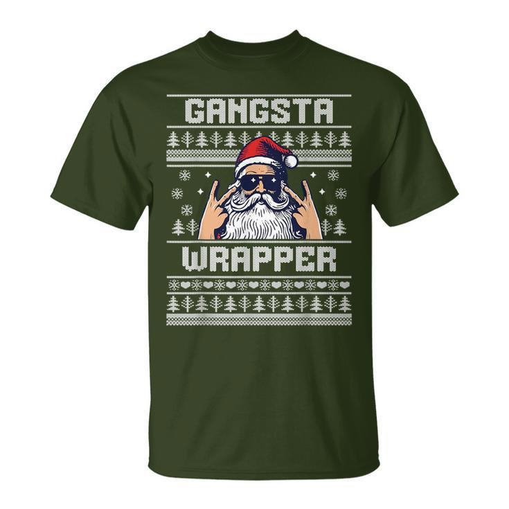 Gangsta Wrapper Santa Claus Ugly Christmas Sweater T-Shirt