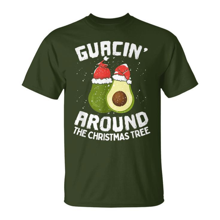 Guacin´ Around The Christmas Tree Avocado Fruit Guac Xmas T-Shirt