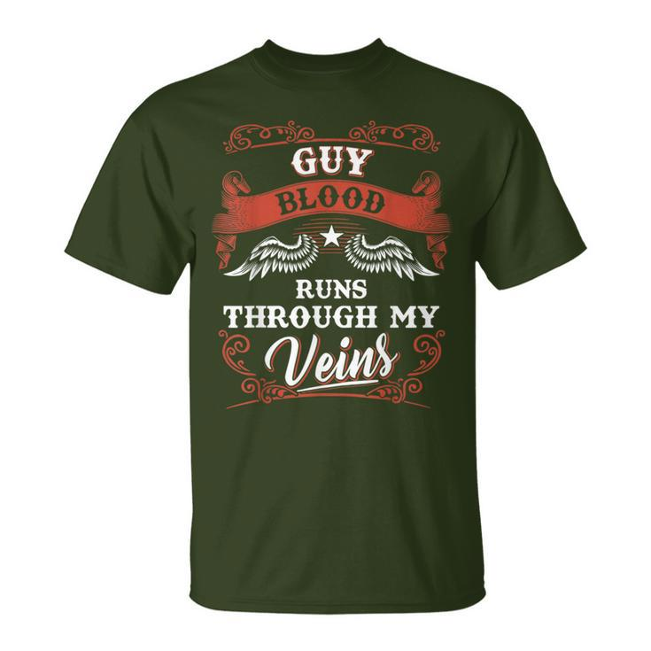 Guy Blood Runs Through My Veins Family Christmas T-Shirt