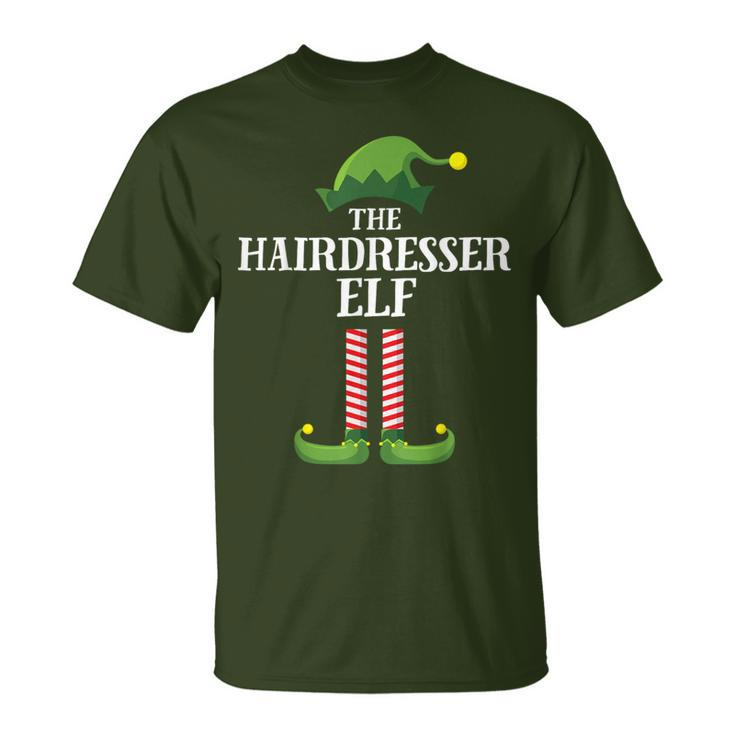 Hairdresser Elf Matching Family Group Christmas Party T-Shirt