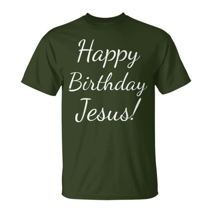 Happy Birthday Jesus Cute Christmas Season Religious T-Shirt