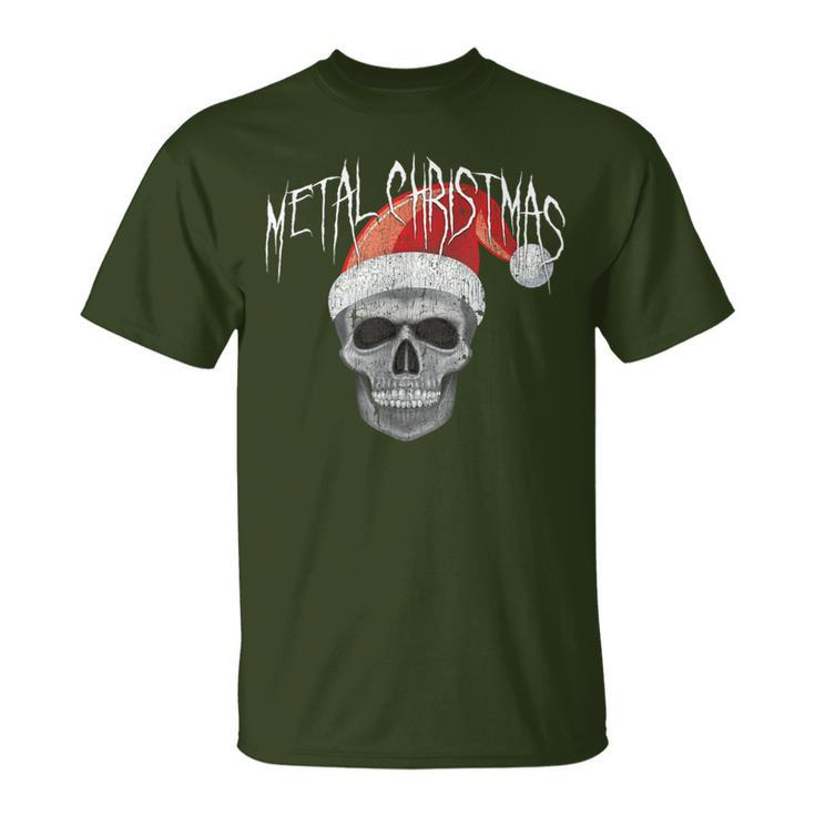 Heavy Metal Christmas Skull Santa T-Shirt