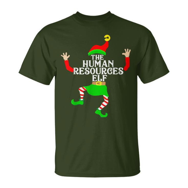 Human Resources Elf Matching Family Group Christmas Party Pj T-Shirt