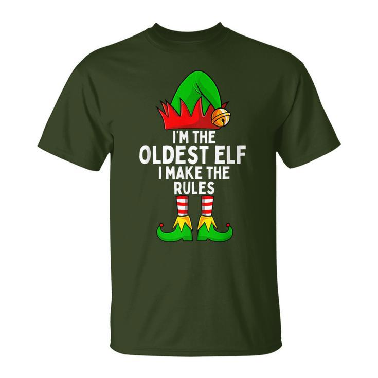 I'm The Oldest Elf Matching Family Christmas T-Shirt
