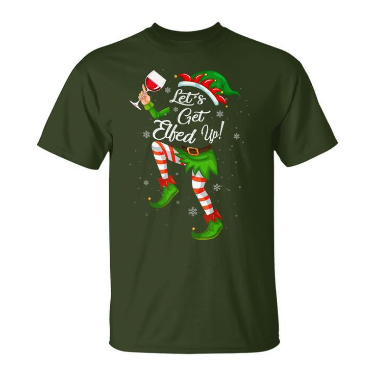 Let's Get Elfed Up Drinking Christmas Cheers Holiday T-Shirt