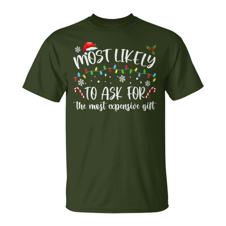 Most Likely To Ask For The Most Expensive Christmas T-Shirt