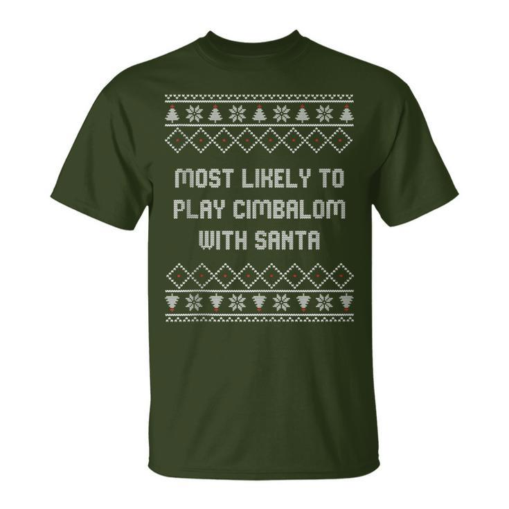 Most Likely To Play Cimbalom Christmas Matching Family T-Shirt