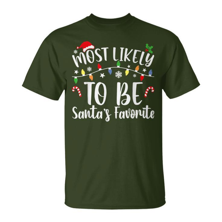 Most Likely To Be Santa's Favorite Christmas Family Matching T-Shirt