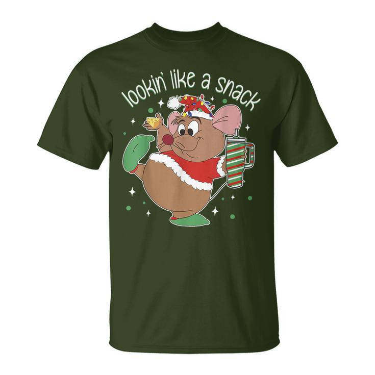 Looking Like A Snack Christmas Mouse Boujee Santa Xmas T-Shirt