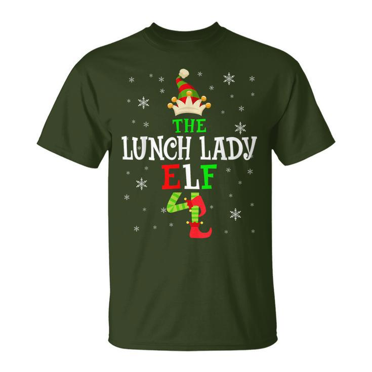 The Lunch Lady Elf Christmas Elf Party Matching Family Group T-Shirt