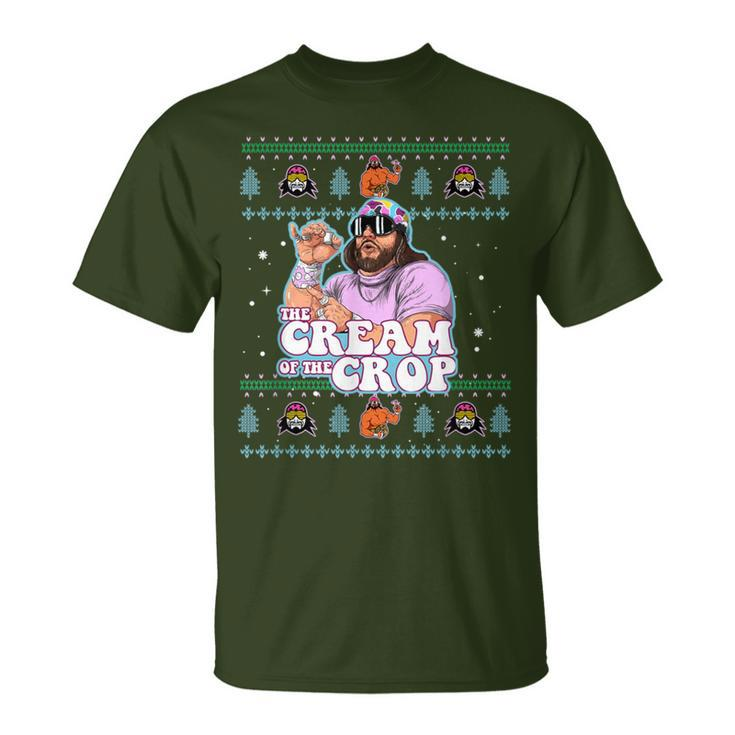 Macho-The Cream Of The Crop Wrestling Ugly Christmas T-Shirt
