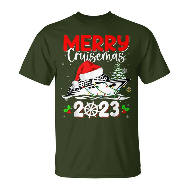 Merry Cruisemas 2023 Cruise Ship Family Christmas Pajamas T-Shirt